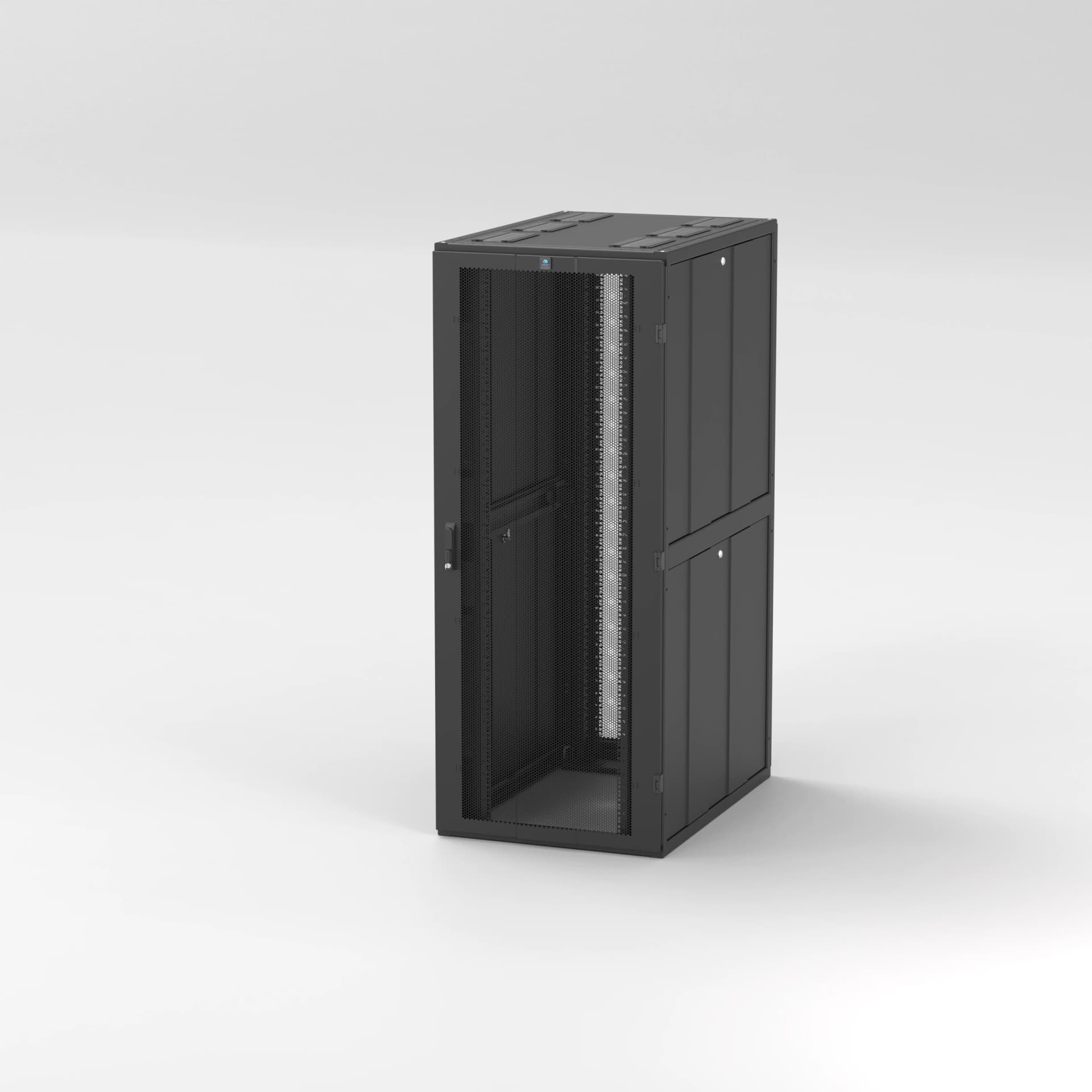 Wenvex DX-Series 42U 19-inch server rack, 800 × 1200 mm, in black RAL 9011 with a closed 80% mesh front door.